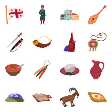 Kafkaslar ve gelenekleri sembolü vektör tasarımı. Kafkaslar ve özellikleri vektör simgesi stok için ayarlayın.