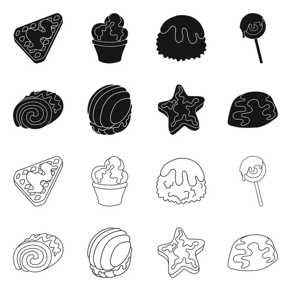 Vector design of confectionery and culinary symbol. Set of confectionery and product stock vector illustration. — Stock Vector