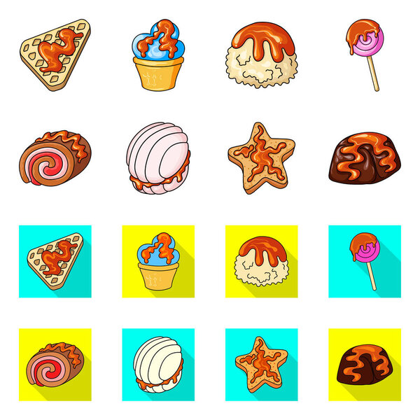 Isolated object of confectionery and culinary logo. Collection of confectionery and product vector icon for stock.