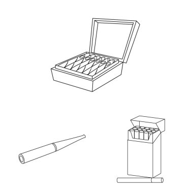 Sağlık ve nikotin işareti vektör tasarımı. Sağlık ve istatistik hisse senedi vektör çizim seti.