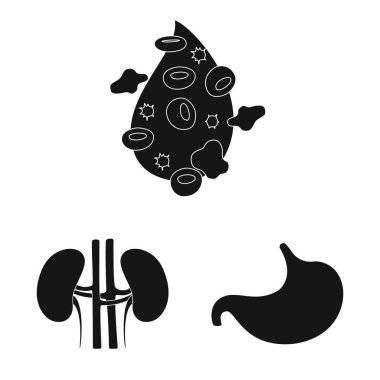 Araştırma ve laboratuvar simgesivektör illüstrasyon. Araştırma ve organ stok vektör illüstrasyon seti.