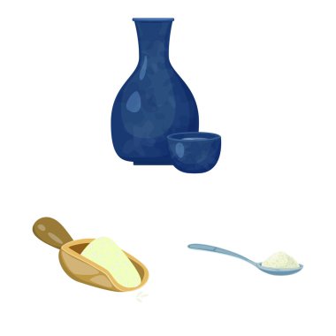 Gıda ve organik simge izole nesne. Gıda ve tarımsal stok vektör illüstrasyon seti.