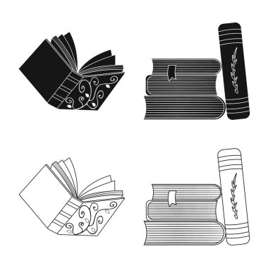 İzole işareti eğitim ve kapak nesne. Eğitim ve web için kitapçı hisse senedi simgesi.