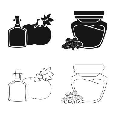 Sağlıklı ve sebze simge vektör Illustration. Sağlıklı kümesi ve web için tarım hisse senedi simgesi.