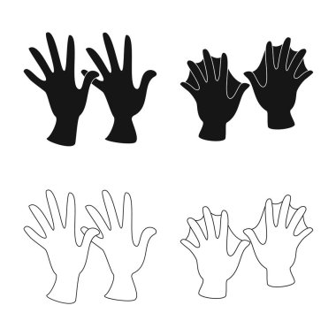 Siluet ve emanet simge vektör tasarımı. Siluet ve konfor hisse senedi vektör çizim seti.