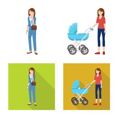 Karakter ve avatar sembolü yalıtılmış nesne. Karakter ve portre hisse senedi vektör çizim topluluğu.