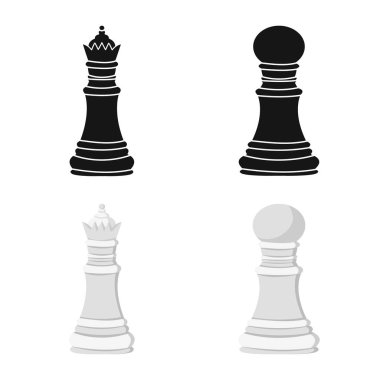 Şah mat ve ince işareti yalıtılmış nesne. Şah mat ve hedef hisse senedi vektör çizim topluluğu.