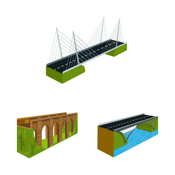 Objeto isolado de ponte e símbolo de arquitetura. Coleção de ponte e estrutura vetor ícone para estoque . —  Vetores de Stock