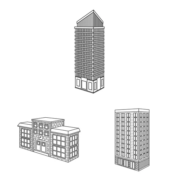 Ilustração vetorial do logotipo da casa e apartamento. Coleção de ilustração de vetor de estoque doméstico e moderno . — Vetor de Stock