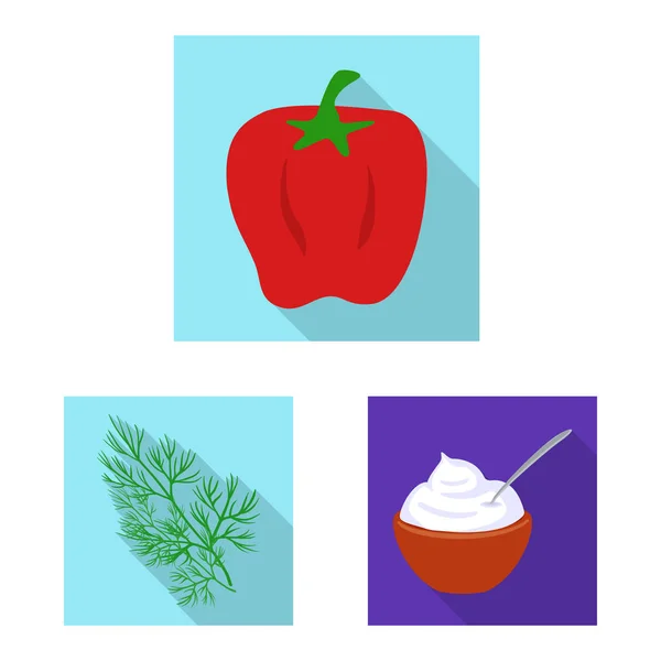 Diseño vectorial de sabor y logotipo del producto. Juego de ilustración vectorial de sabor y caldo de cocina . — Vector de stock