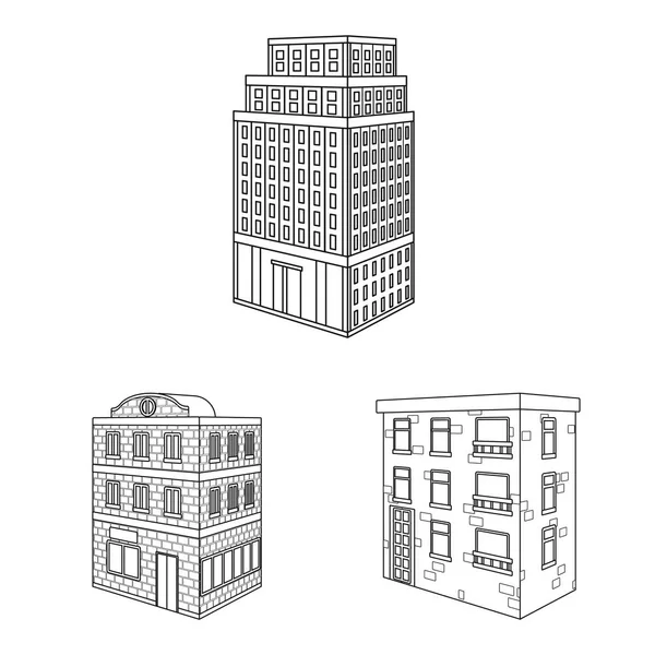 Vector illustration of home and apartment icon. Set of home and modern vector icon for stock. — Stock Vector