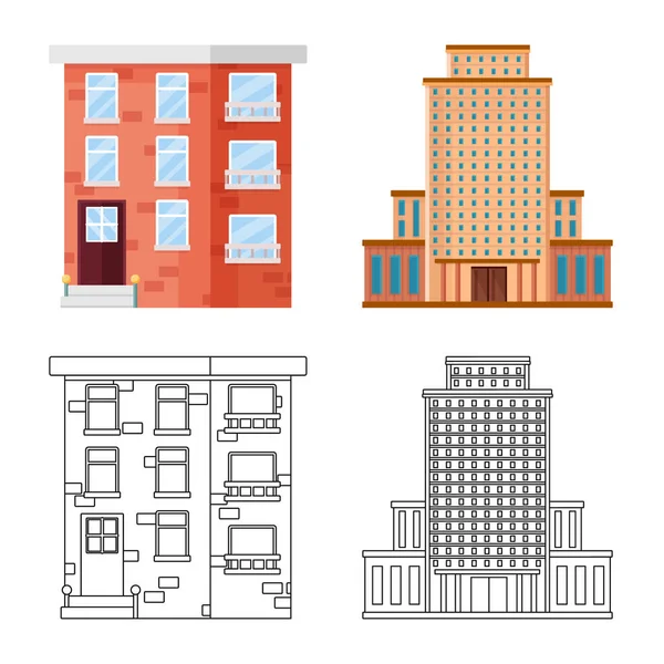 Projeto vetorial do logotipo municipal e central. Coleção de símbolo de estoque municipal e de propriedade de web . —  Vetores de Stock