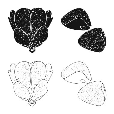 Ürün ve kümes hayvanları işareti vektör Illustration. Web için ürün ve tarım hisse senedi simgesi kümesi.