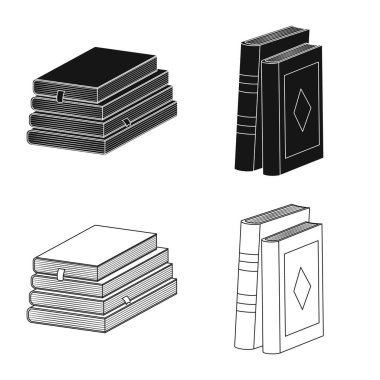Eğitim ve kapak simgesi yalıtılmış nesne. Eğitim ve web için kitapçı hisse senedi simgesi.