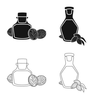 Sağlıklı ve sebze işareti vektör tasarımı. Sağlıklı kümesi ve web için tarım hisse senedi simgesi.