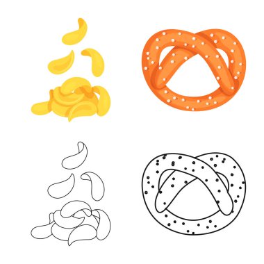 Oktoberfest ve bar simge vektör Illustration. Oktoberfest ve hisse senedi için pişirme vektör simgesi ayarla.