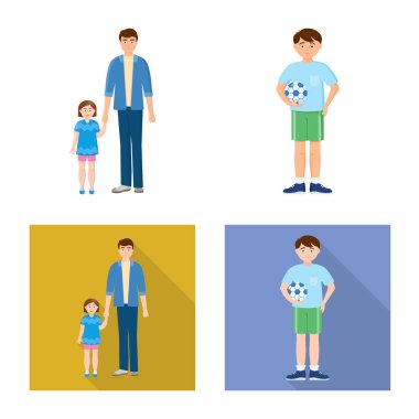 Karakter ve avatar simge vektör tasarımı. Karakter ve portre hisse senedi vektör çizim seti.