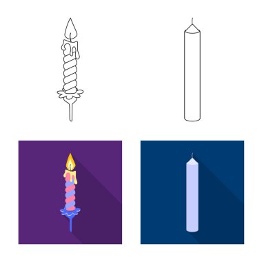 Gevşeme ve alev logo vektör Illustration. Gevşeme ve hisse senedi için balmumu vektör simge kümesi.