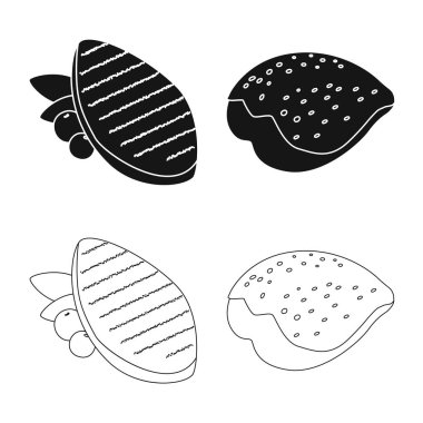 Ürün ve kümes hayvanları logo vektör Illustration. Hisse senedi için ürün ve tarım vektör simge topluluğu.