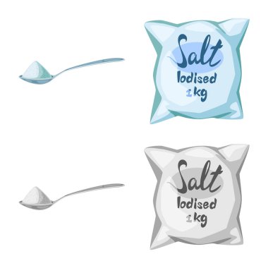 Yemek ve deniz simgesi yalıtılmış nesne. Pişirme ve pişirme hisse senedi için vektör simge kümesi.