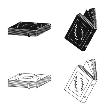 Eğitim ve kapak logosu yalıtılmış nesne. Eğitim ve kitabevi hisse senedi vektör çizim.