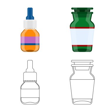 Perakende ve sağlık sembol yalıtılmış nesne. Perakende ve sağlık hisse senedi vektör çizim seti.