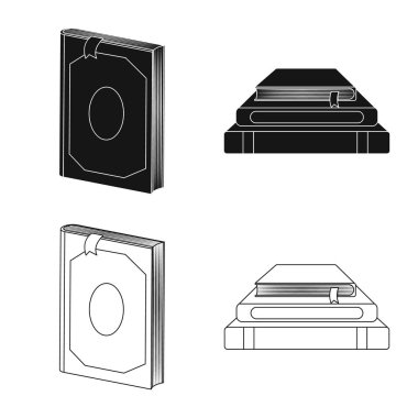 İşareti eğitim ve kapak illüstrasyon vektör. Eğitim ve hisse senedi için kitapçı vektör simge koleksiyonu.