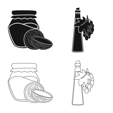 Sağlıklı ve sebze logo vektör Illustration. Sağlıklı topluluğu ve hisse senedi için tarım vektör simgesi.