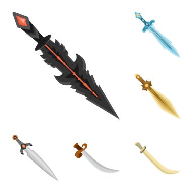 Kılıç ve hançer logosu vektör illüstrasyon. Kılıç ve silah stok vektör illüstrasyon koleksiyonu.