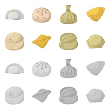 Ürünler ve pişirme simge yalıtılmış nesne. Ürünler ve hisse senedi için meze vektör simge kümesi.