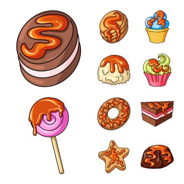 Tatlı ve tatlı logosu Vektör illüstrasyon. Tatlı ve gıda stok vektör illüstrasyon koleksiyonu.