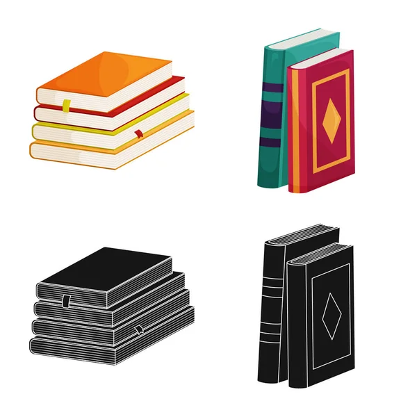 Isolerade objekt av utbildning och täcka logotypen. Samling av utbildning och bokhandeln aktiesymbol för webben. — Stock vektor