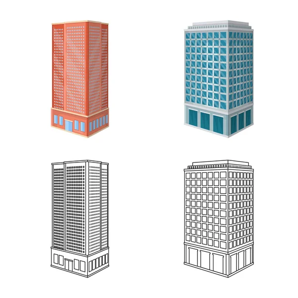 Vektor-Design der Konstruktion und Gebäude-Symbol. Sammlung von Bau- und Immobilienvektorsymbolen für Aktien. — Stockvektor