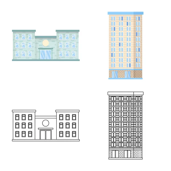 Ilustracja wektorowa komunalnych i centrum symbol. Kolekcja komunalnych i nieruchomości Stockowa ilustracja wektorowa. — Wektor stockowy