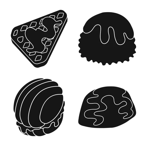 Isolated object of sweetness and product icon. Set of sweetness and sweet stock symbol for web. — Stock Vector