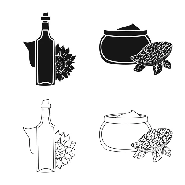 Diseño vectorial de icono saludable y vegetal. Conjunto de icono de vector saludable y agrícola para stock . — Vector de stock