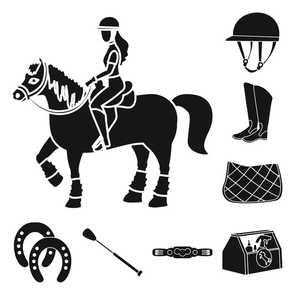 Design vettoriale dello sport e simbolo di competizione. Set di sport e icona vettoriale equestre per stock . — Vettoriale Stock