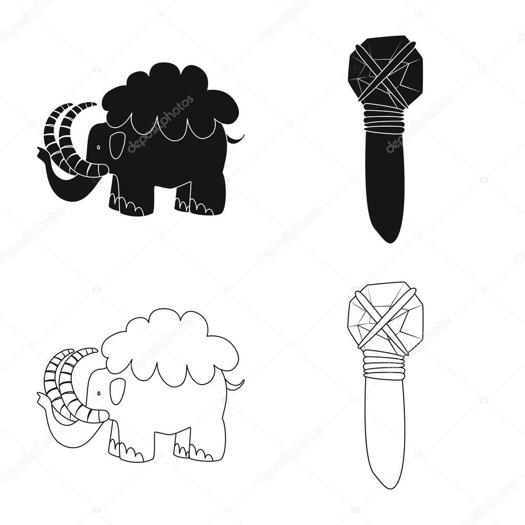 Isolated object of evolution and prehistory sign. Set of evolution and development stock vector illustration.