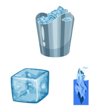 Don ve su logosu vektör illüstrasyon. Web için don ve ıslak stok sembolü koleksiyonu.