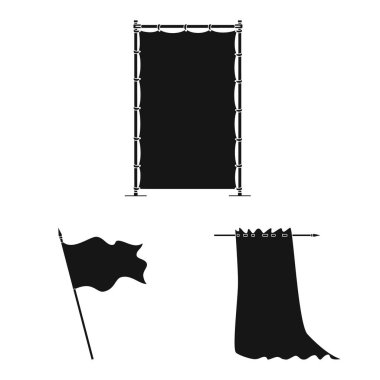 Malzeme ve ortam işaretiya yalıtılmış nesne. Malzeme ve tekstil stok vektör illüstrasyon seti.