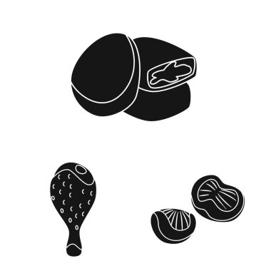 Restoran ve tarım simgesi vektör tasarımı. Stok için restoran ve ham vektör simgesi seti.