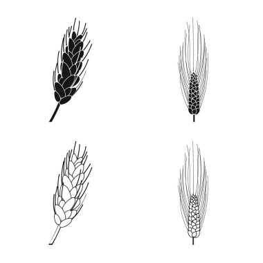 Tarım ve tarım logo vektör tasarımı. Tarım ve bitki hisse senedi vektör çizim seti.