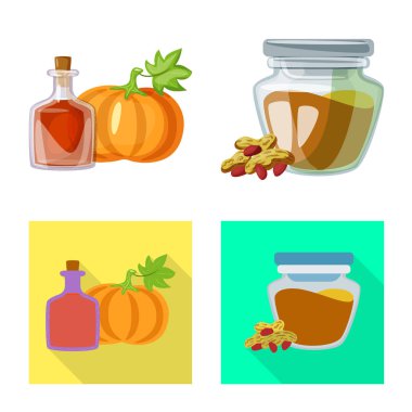 Sağlıklı ve sebze logo vektör Illustration. Sağlıklı topluluğu ve web için tarım hisse senedi simgesi.