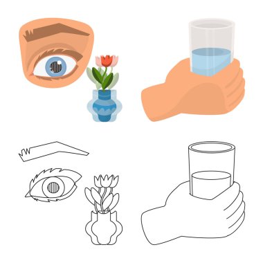 Diyet ve tedavi simge vektör Illustration. Diyet ve ilaç hisse senedi simgesi için web topluluğu.