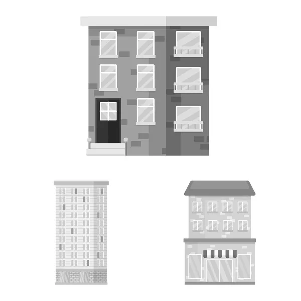 建筑和城市标志的孤立对象。股票的结构和中心矢量图标集. — 图库矢量图片