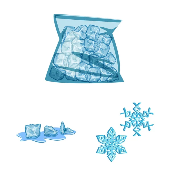 Illustration vectorielle du logo givre et eau. Ensemble de symbole de gel et de stock humide pour la toile . — Image vectorielle