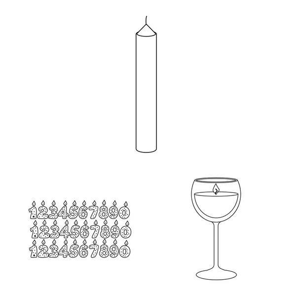 Objet isolé de source et signe de cérémonie. Collecte d'illustrations vectorielles des sources et des stocks de feu . — Image vectorielle