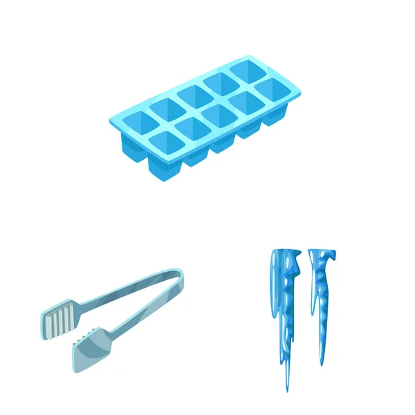 Ilustración vectorial de escarcha y logotipo de agua. Conjunto de escarcha e ilustración de vectores de material húmedo . — Vector de stock