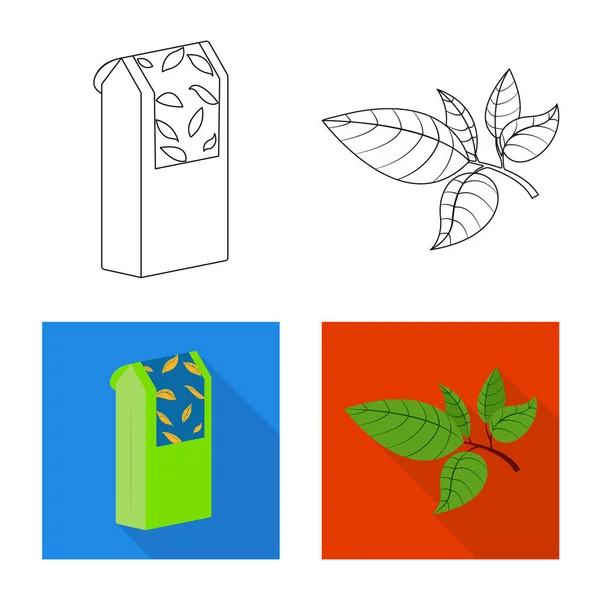 Ilustración vectorial de símbolo sano y floral. Conjunto de símbolo de stock saludable y gradiente para web . — Vector de stock