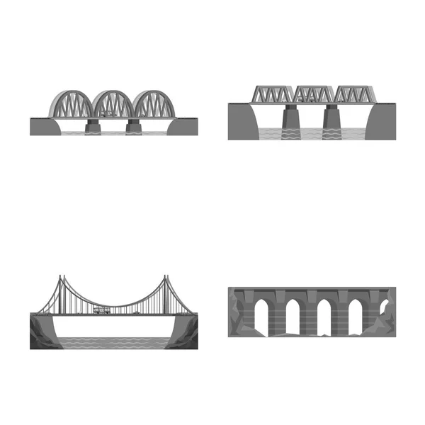 Vektorillustration von Design und Konstruktion des Logos. Sammlung von Design und Brücke Stock Symbol für Web. — Stockvektor